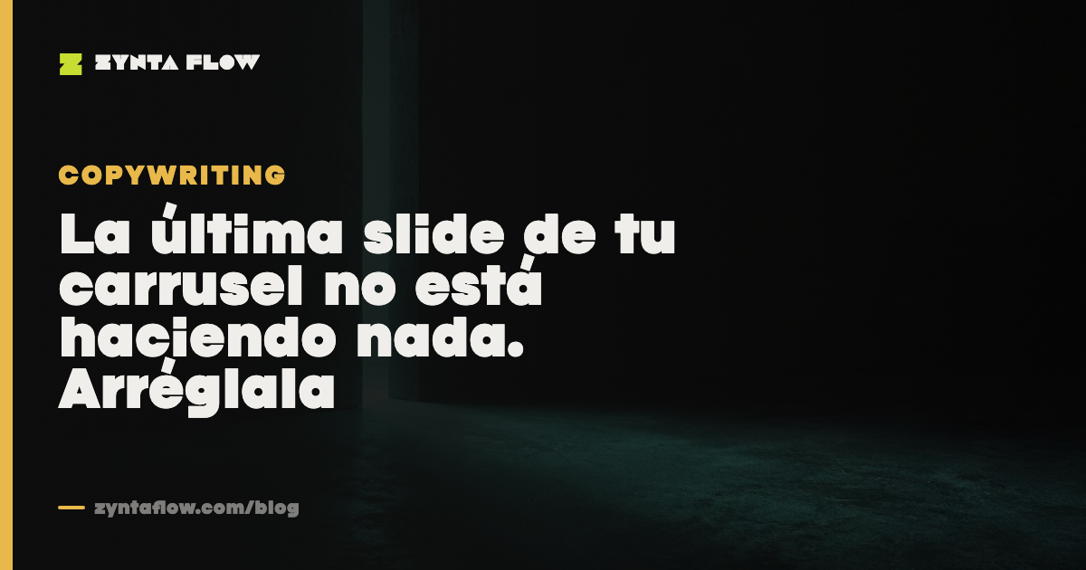 La última slide de tu carrusel no está haciendo nada. Arréglala